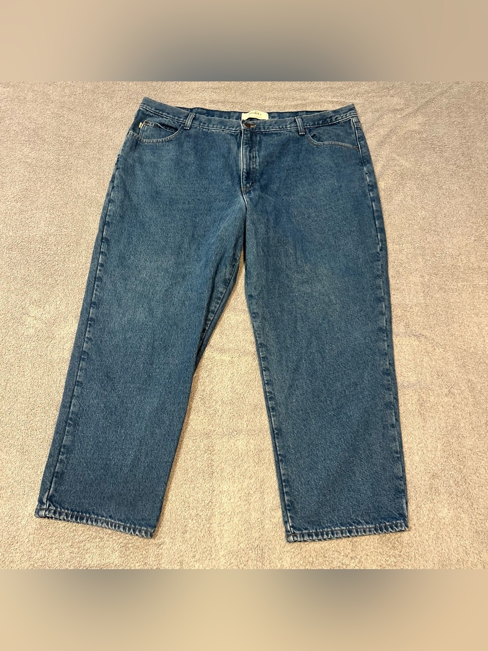LL Bean Double L Flannel Lined Jeans Mens Natural Fit 46x30 Blue Medium Wash